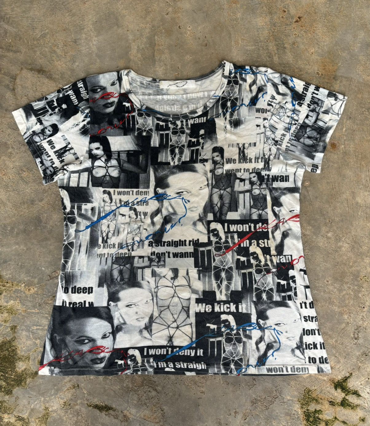 Hysteric Glamour Y2K Sexy Women's Opium Full Print Tshirt in White (Size Medium)
