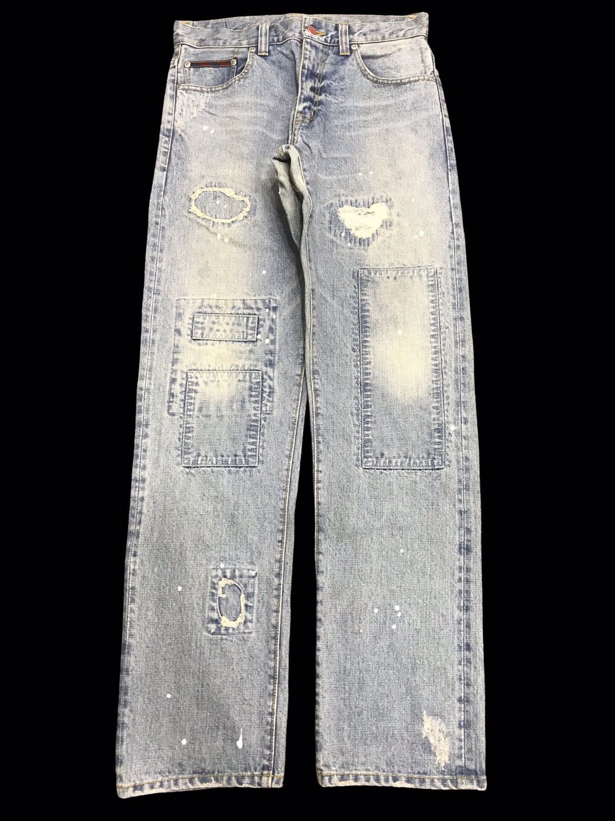 J Press Ultrajpress Heavy Patchwork Distressed Denim F138 in Blue, Men's (Size 32)