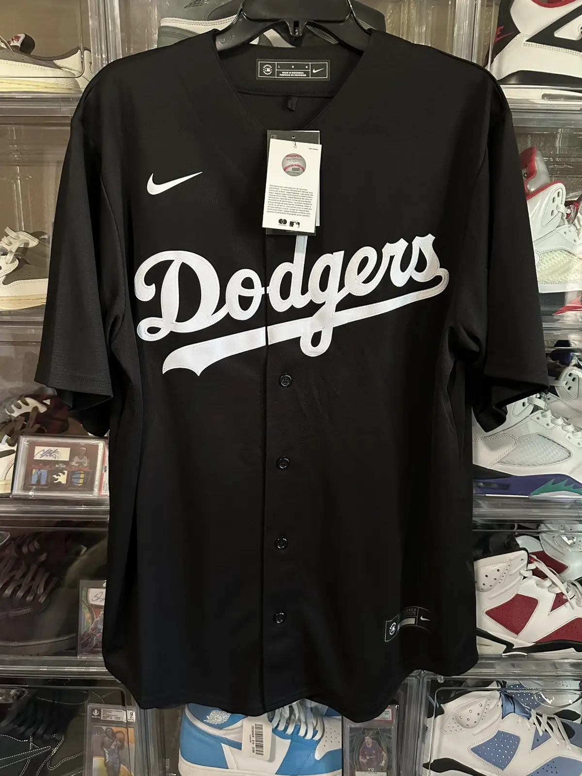 Nike Mlb Los Angeles Dodgers Baseball Black Jersey Mens Szl (Size Large)