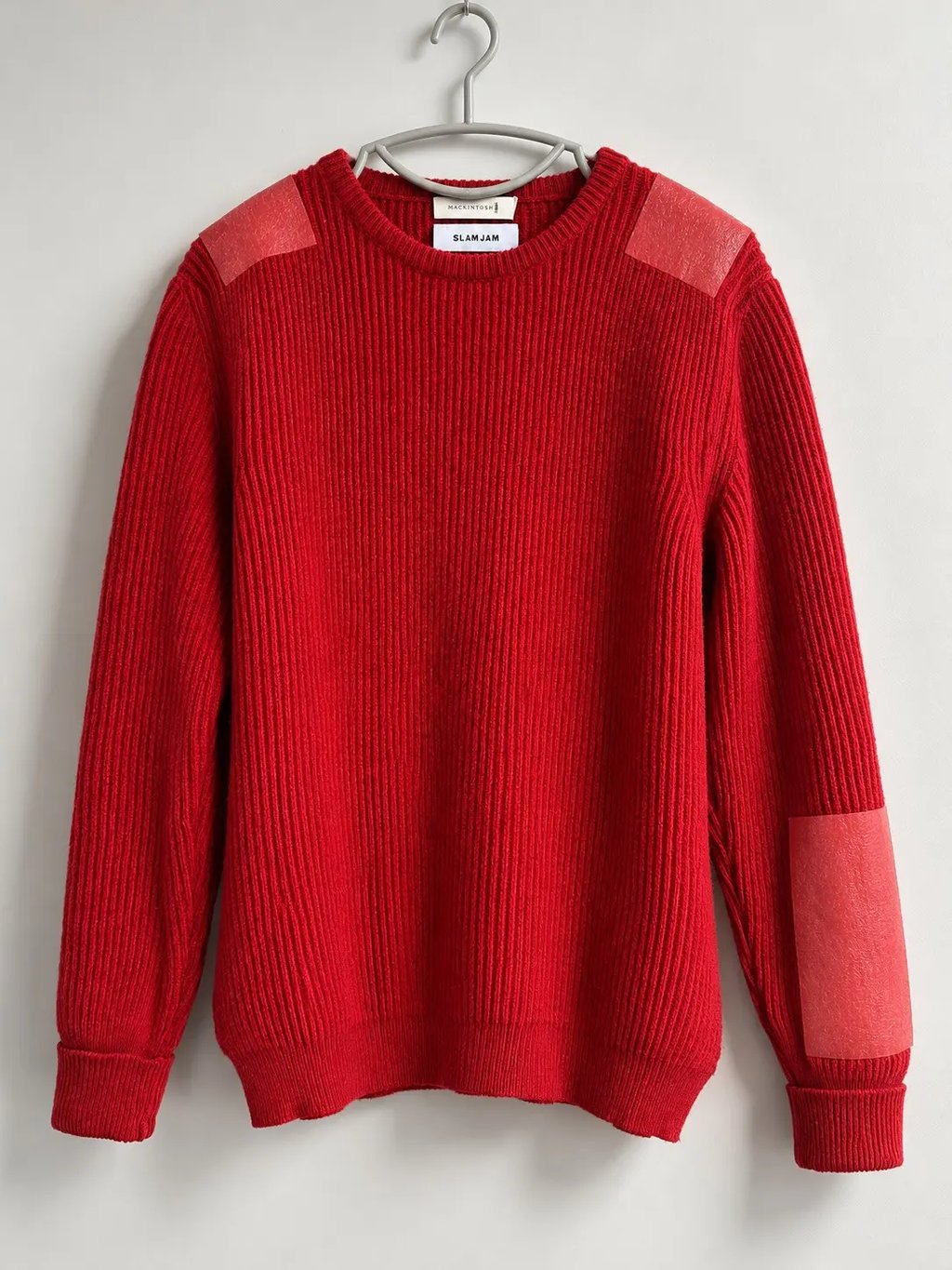 Mackintosh X Slam Jam Red Wool Ribbed Sweater – Size 1XL, Men's