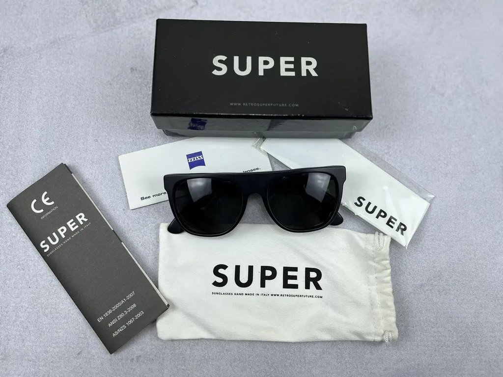 Retrosuperfuture Flat Top Matte Sunglasses in Black, Men's
