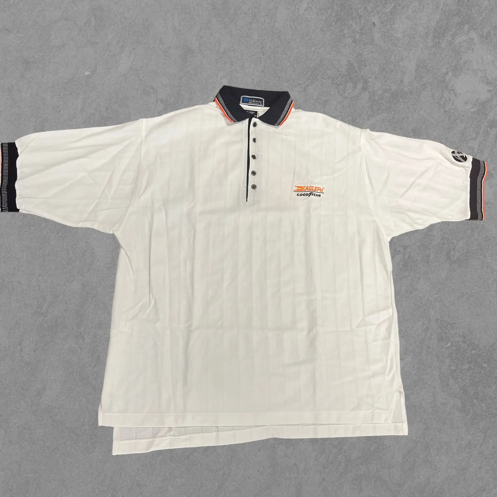 Goodyear Tires Holloway Us Made Waffle Knit Polo 00058 in White, Men's (Size 2XL)