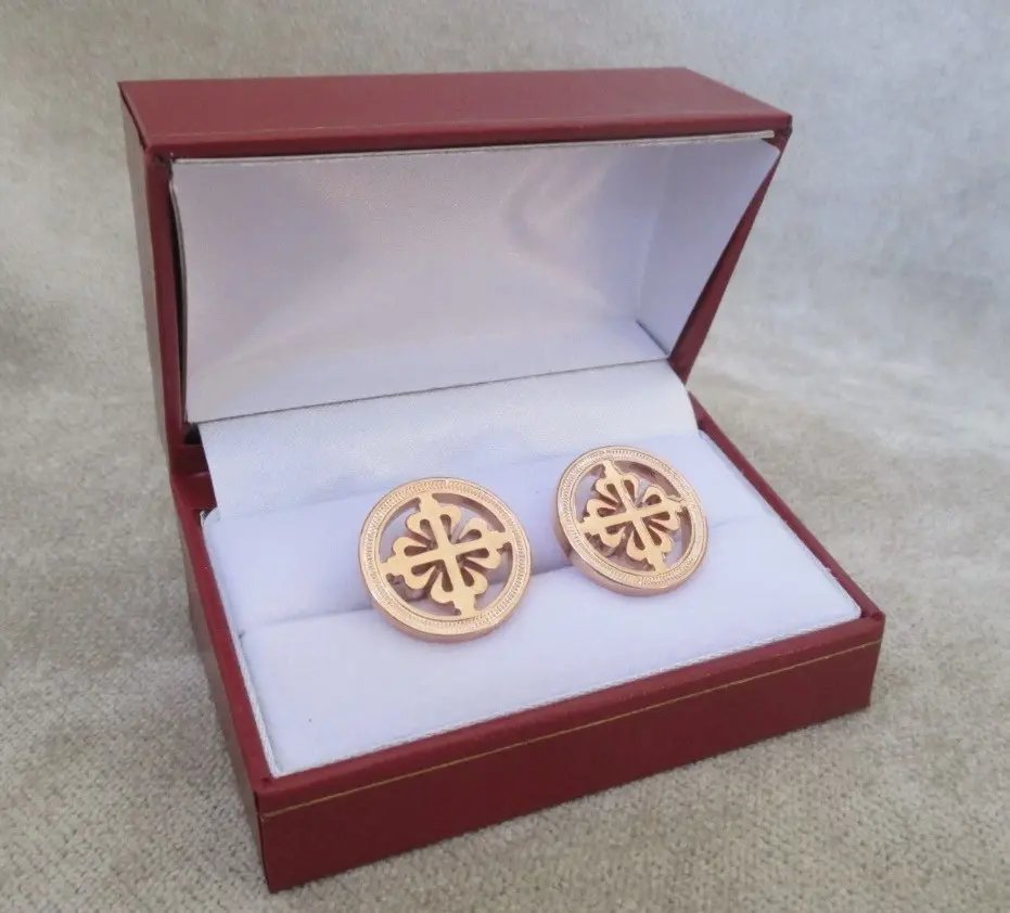New Patek Philippe Rose Gold Concessionaire Cufflinks, Men's