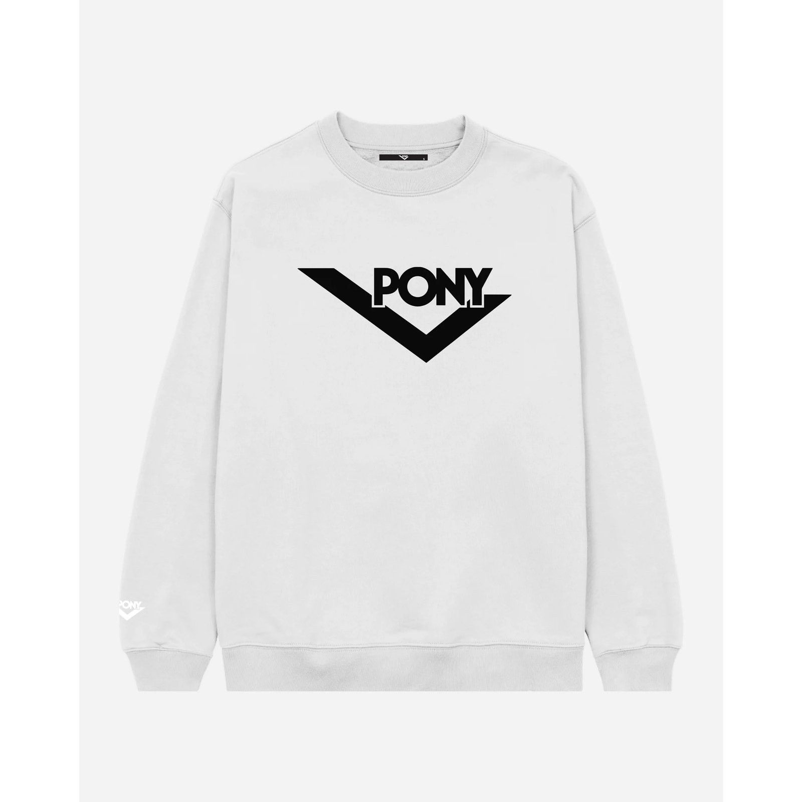 Pony Classic Lockup White Crewneck - Size M - New, Men's