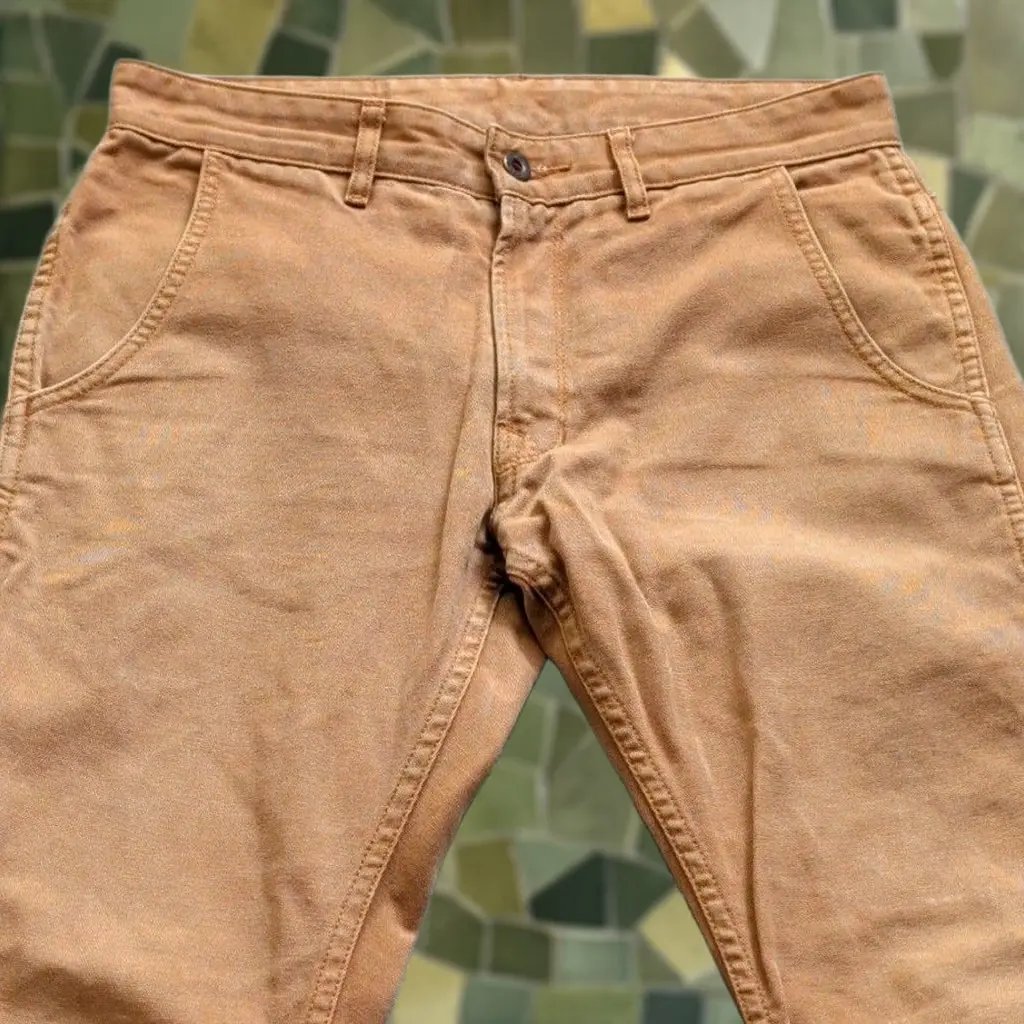 Railcar Fine Goods Pants Mens 31x28 Brown Canvas Work Jeans Slim Made In Usa, Men's