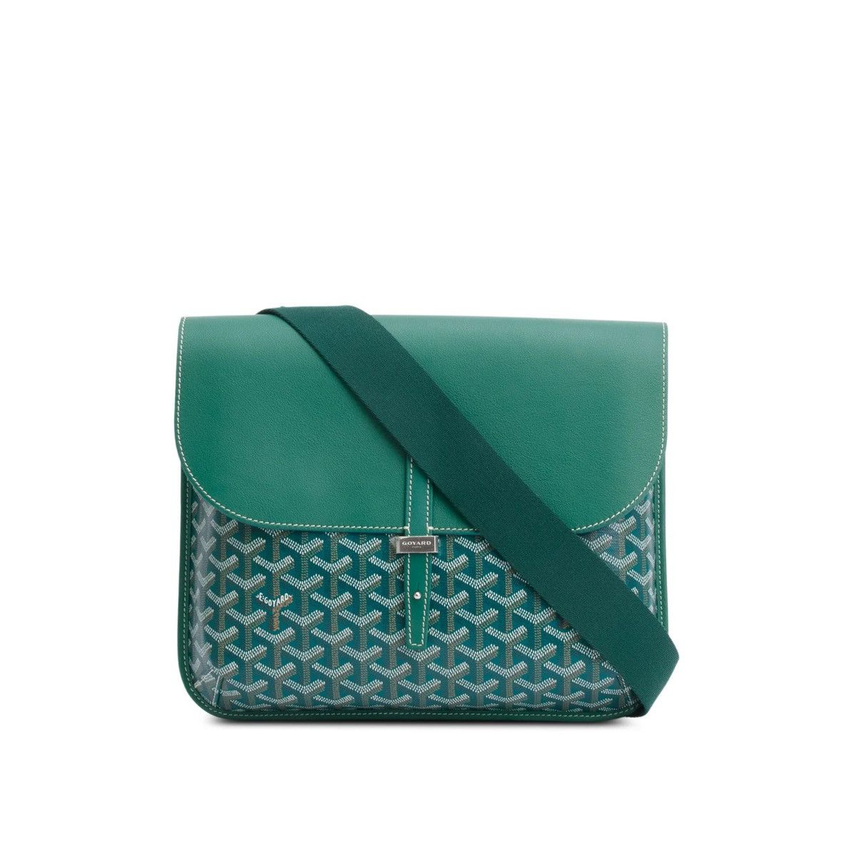Goyard 2025 Green Monogram Canvas Coursier Messenger Bag, Men's