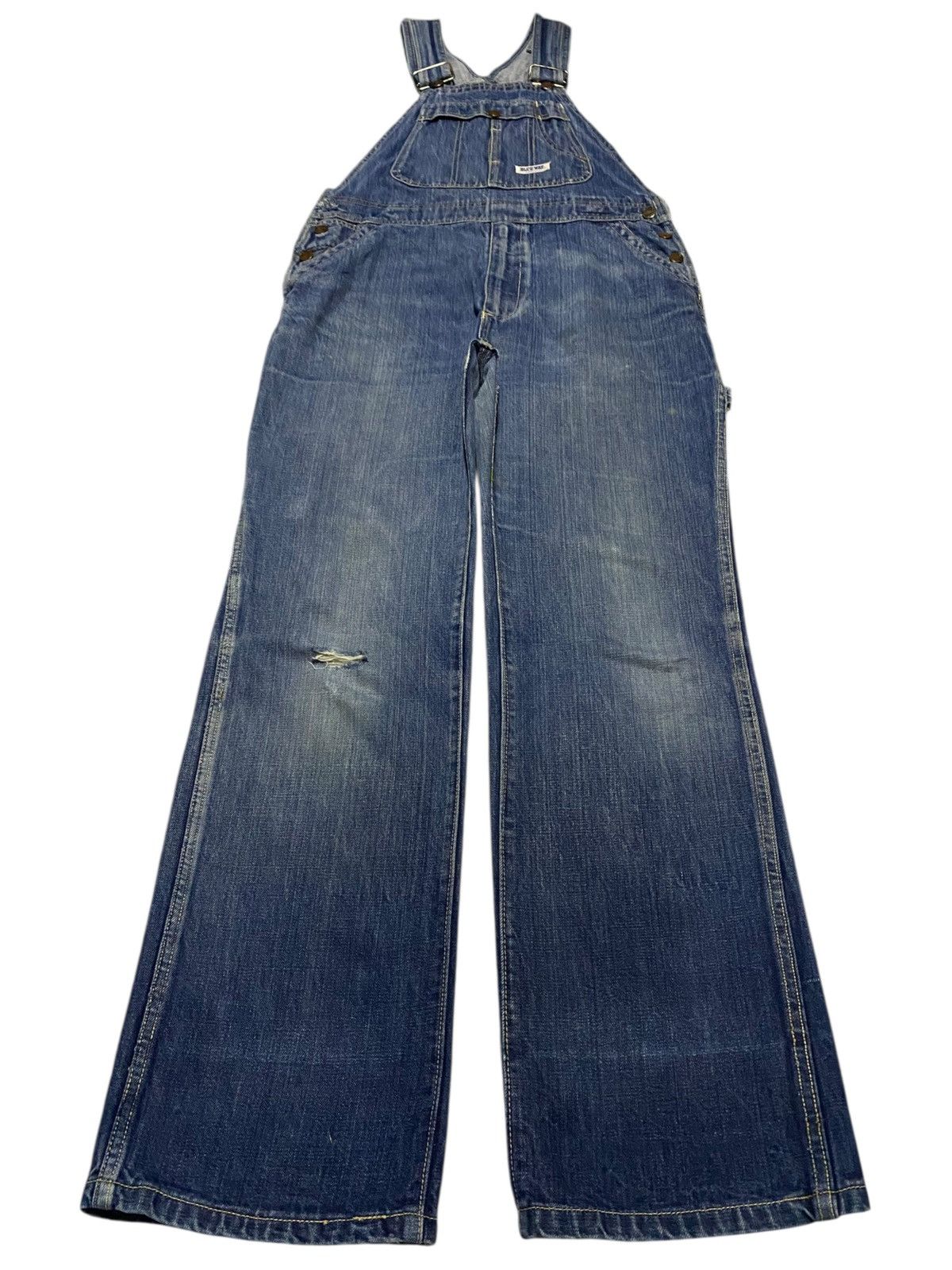 Blue Blue Japan Vintage Blue Way Distressed Baggy Overall, Men's (Size 33)