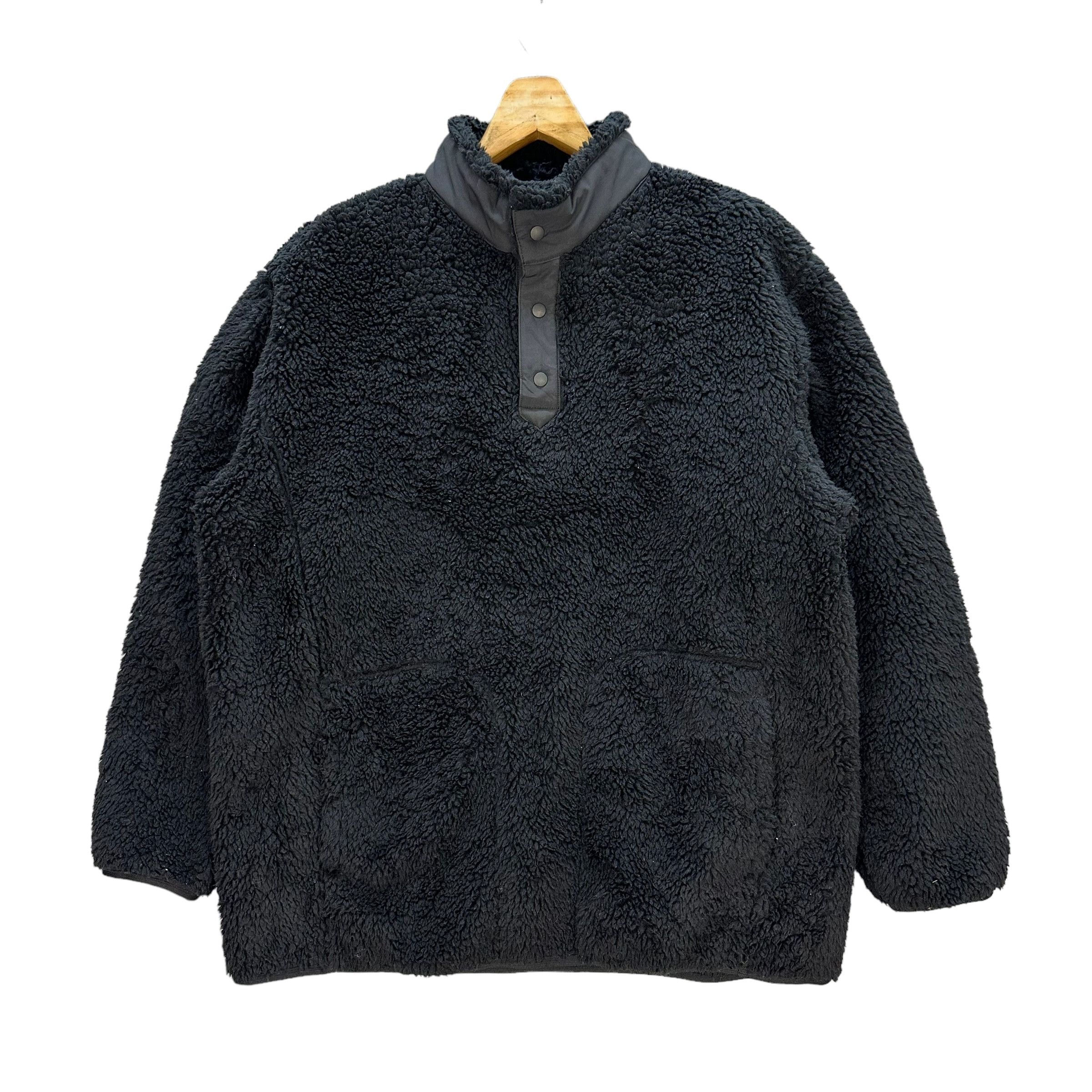 Uniqlo x White Mountaineering Half Button Pullover Fleece A3-0055 in Black, Men's (Size XL)