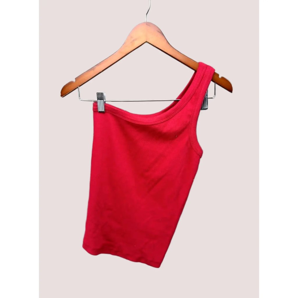 Kotn Tank Top Womens Red One Shoulder Size M, Women's