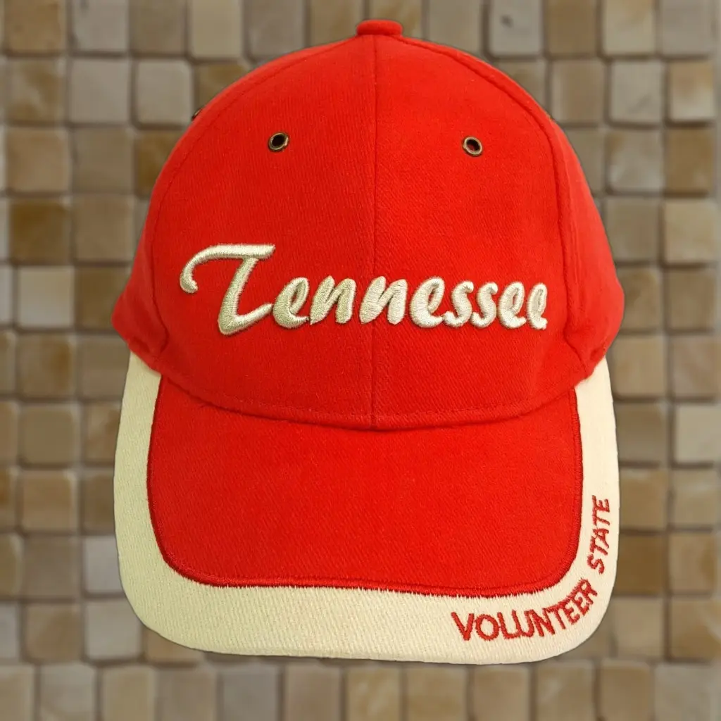 Vintage Tennessee Volunteer Hat Snapback Adjustable Red Twill Baseball Cap Tennessee Tn Usa REtro Men Adjustable Red Hat