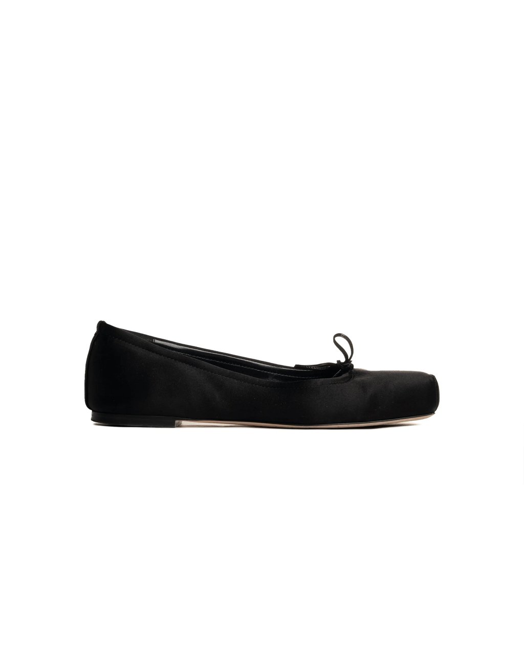 Gabriella Satin Black Flats, Women's (Size 8)