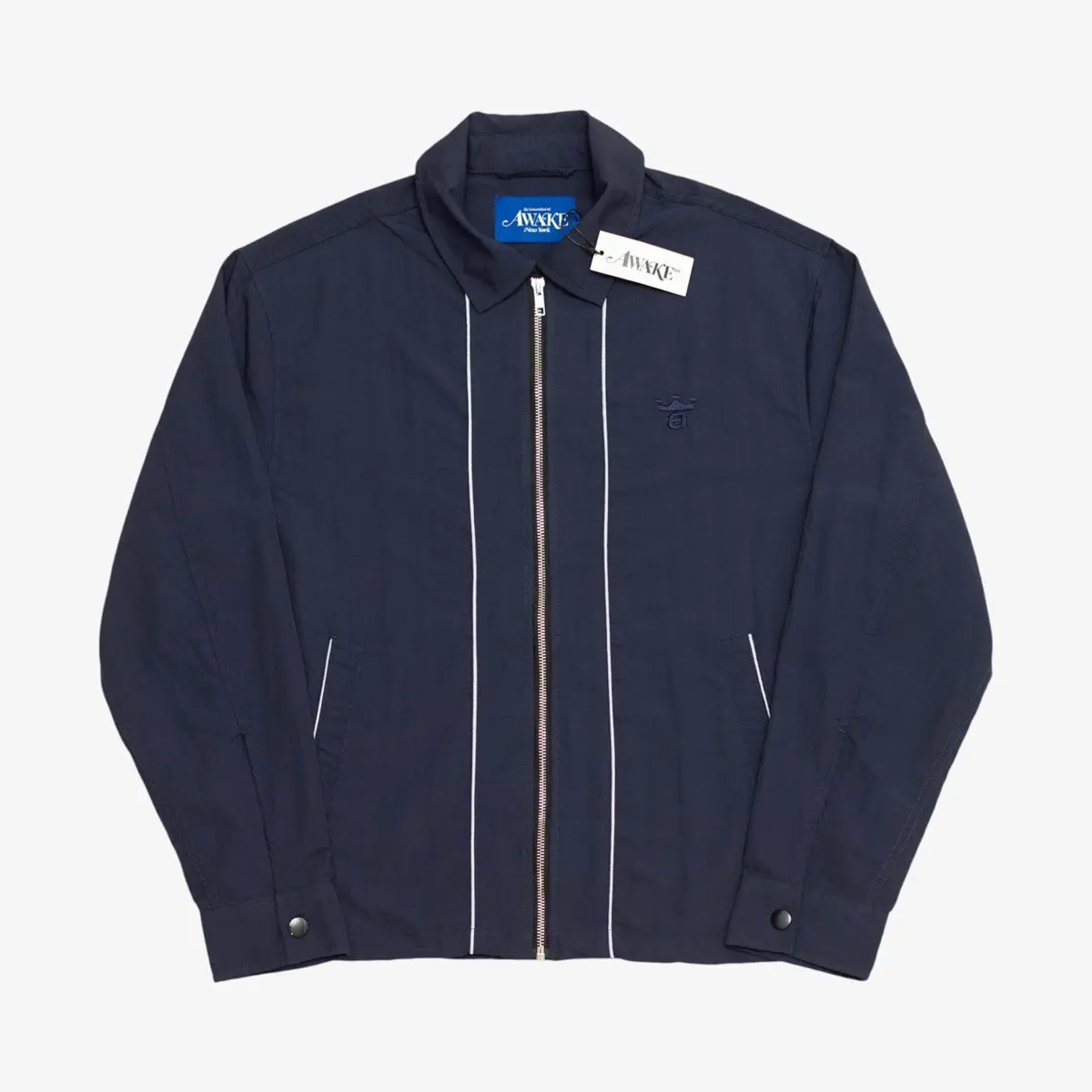 Awake Ny Lightweight Navy Zip Up Jacket [Size: Medium] in Blue, Men's