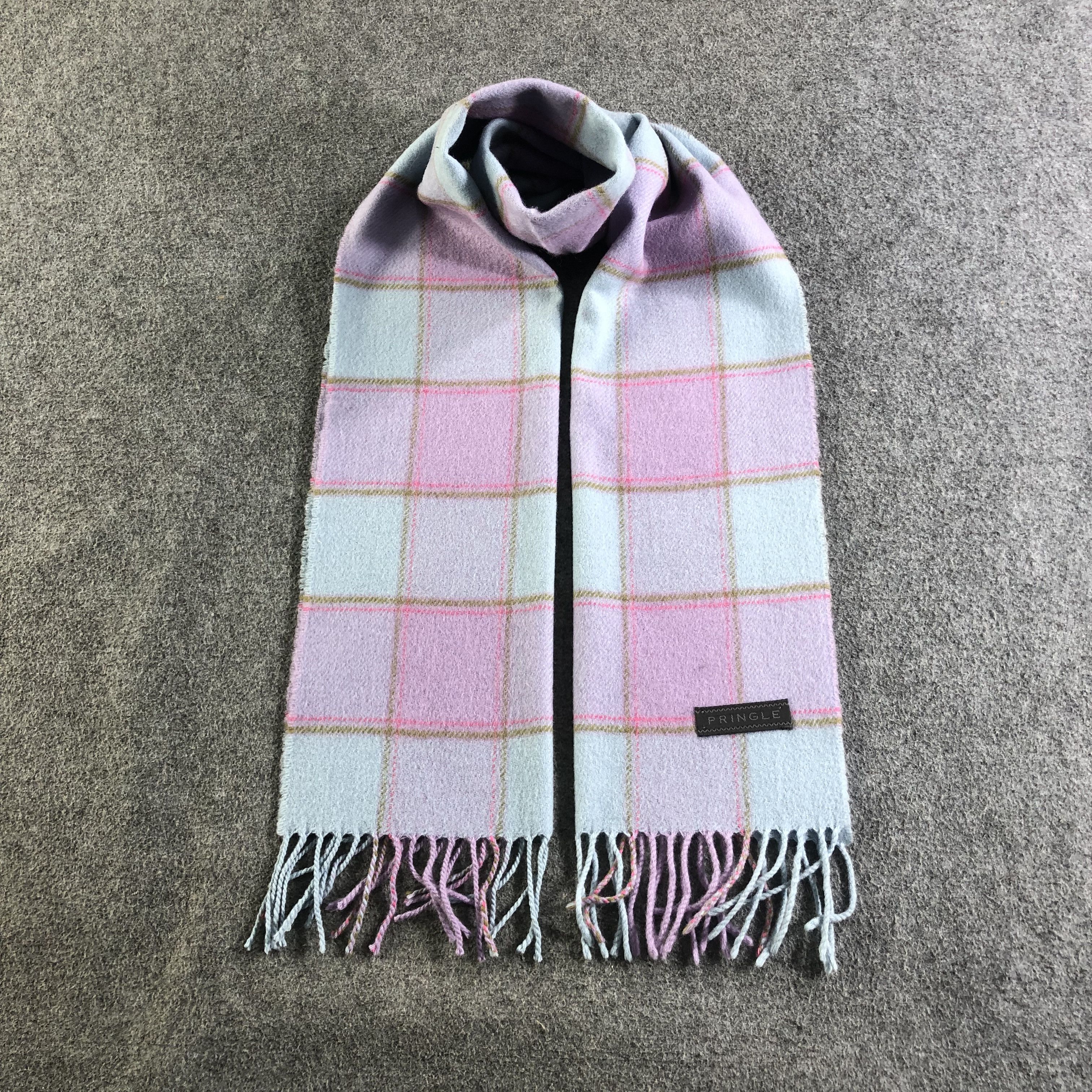 Pringle Of Scotland Pringle Tartan Wool Scarf Muffler Neckwear V2507, Men's