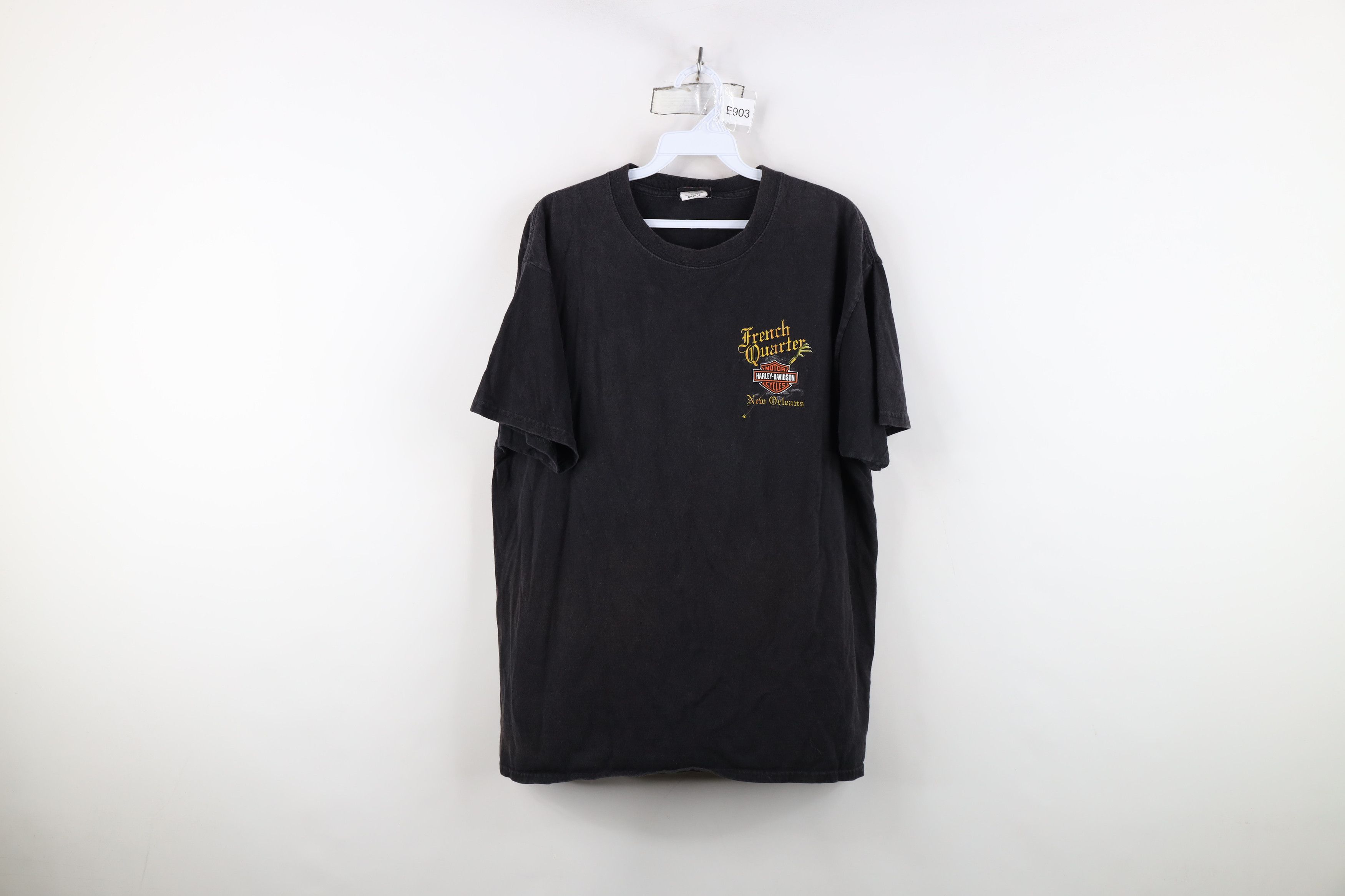 Vintage Y2K Harley Davidson Orleans French Quarter T-Shirt in Black, Men's (Size Large)