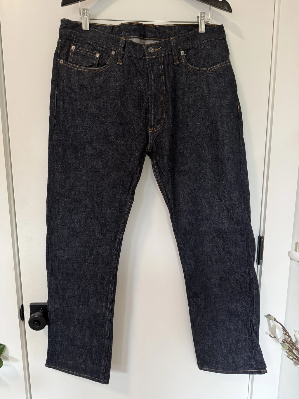 Cs-100xk Classic Straight Rinsed Indigo Kibata Jeans, Sz 36 in Blue, Men's