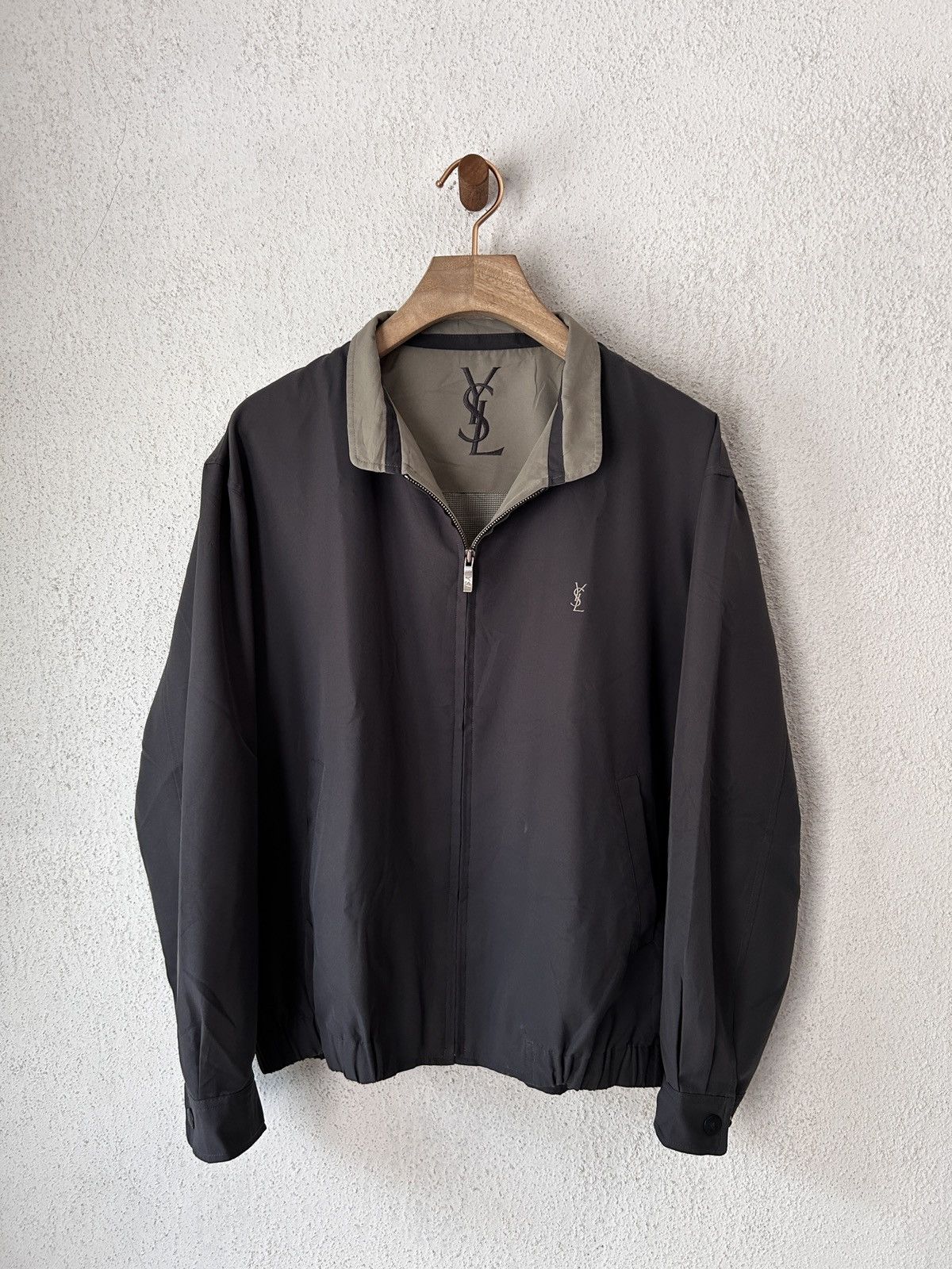 Vintage YVES Saint Laurent Jacket YSL Jacket in Grey, Men's (Size Medium)