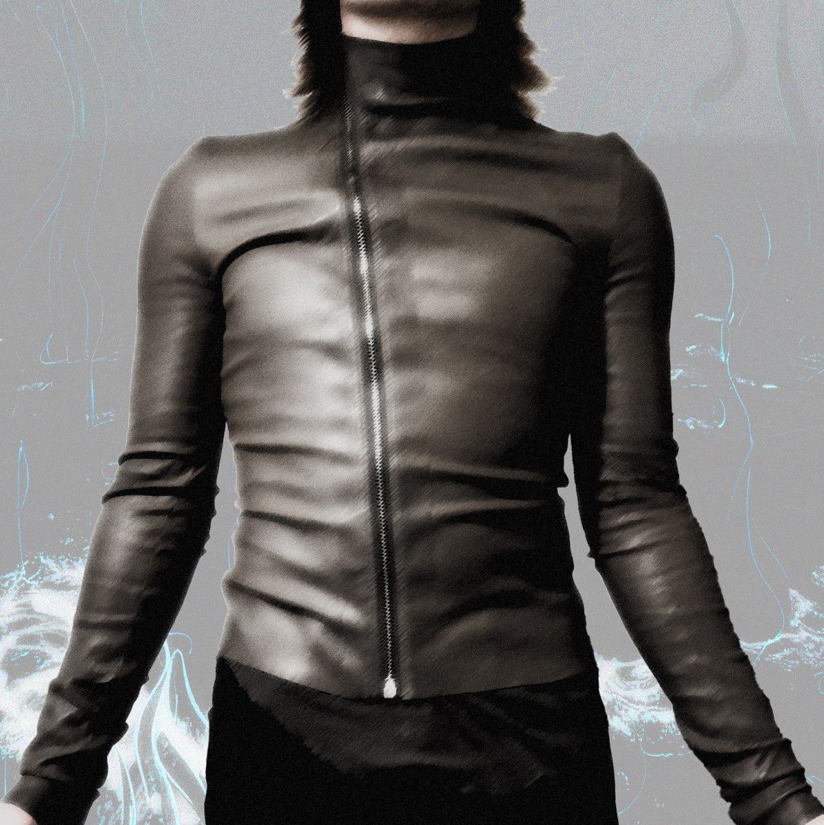Rick Owens Gary Leather Jacket in Beige, Men's (Size Small)