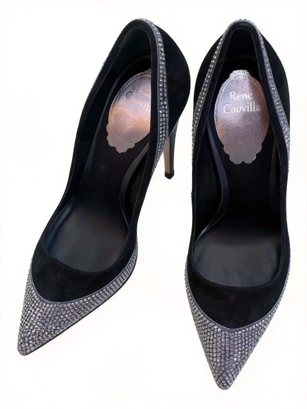 Rene Caovilla Rc Black Crystal Heels/, Women's (Size 5)