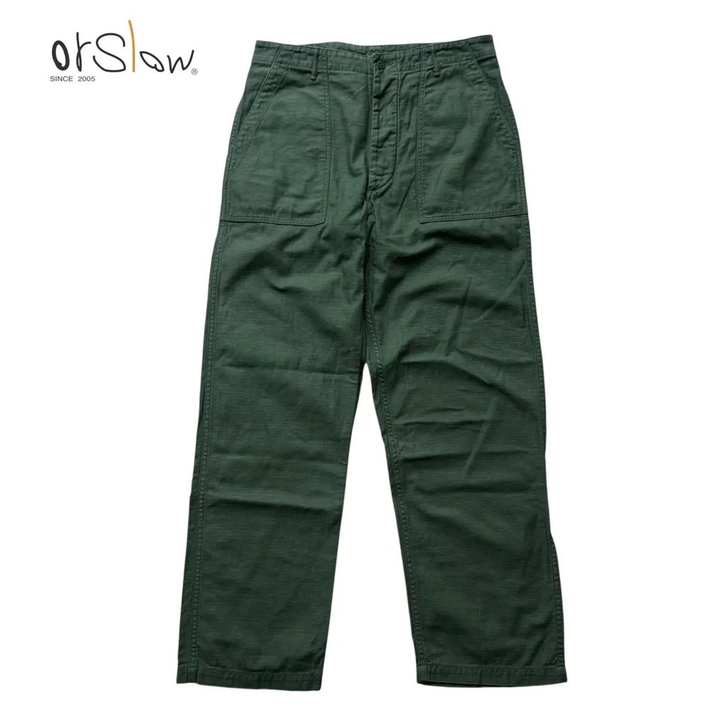 Vintage Orslow Us Army Fatigue Pants Olive in Green, Men's (Size 36)