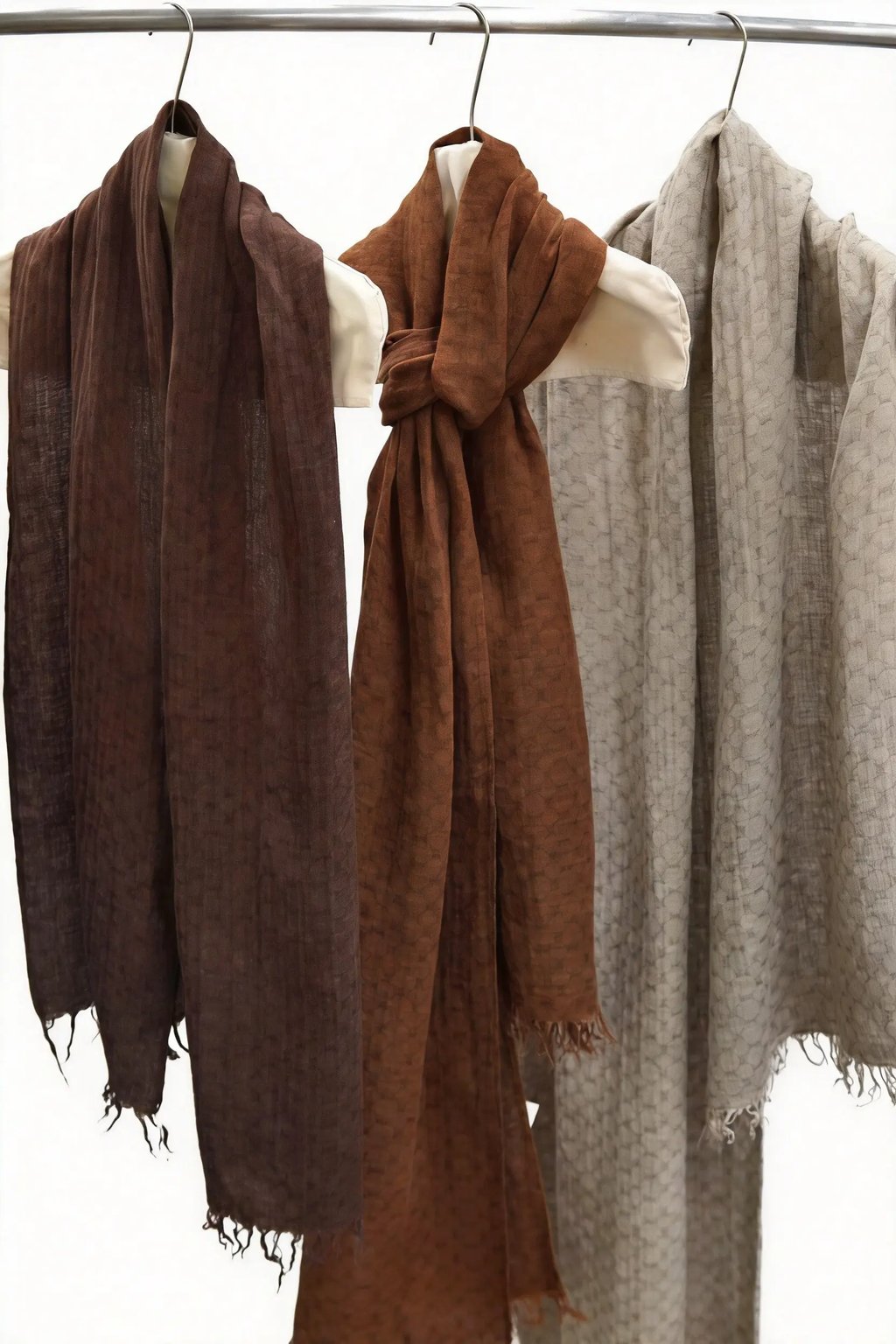 Bleu De Cocagne Linen Plant-Dyed Scarf/ in Brown, Men's