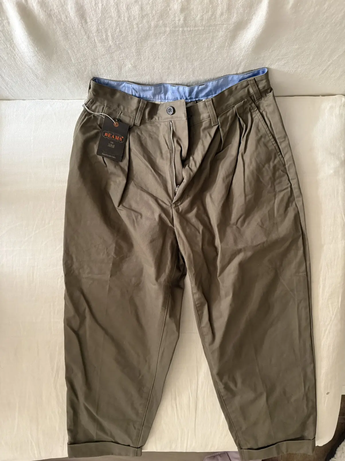 Beams Plus Japan Mens Pleated Pants Size Small in Green