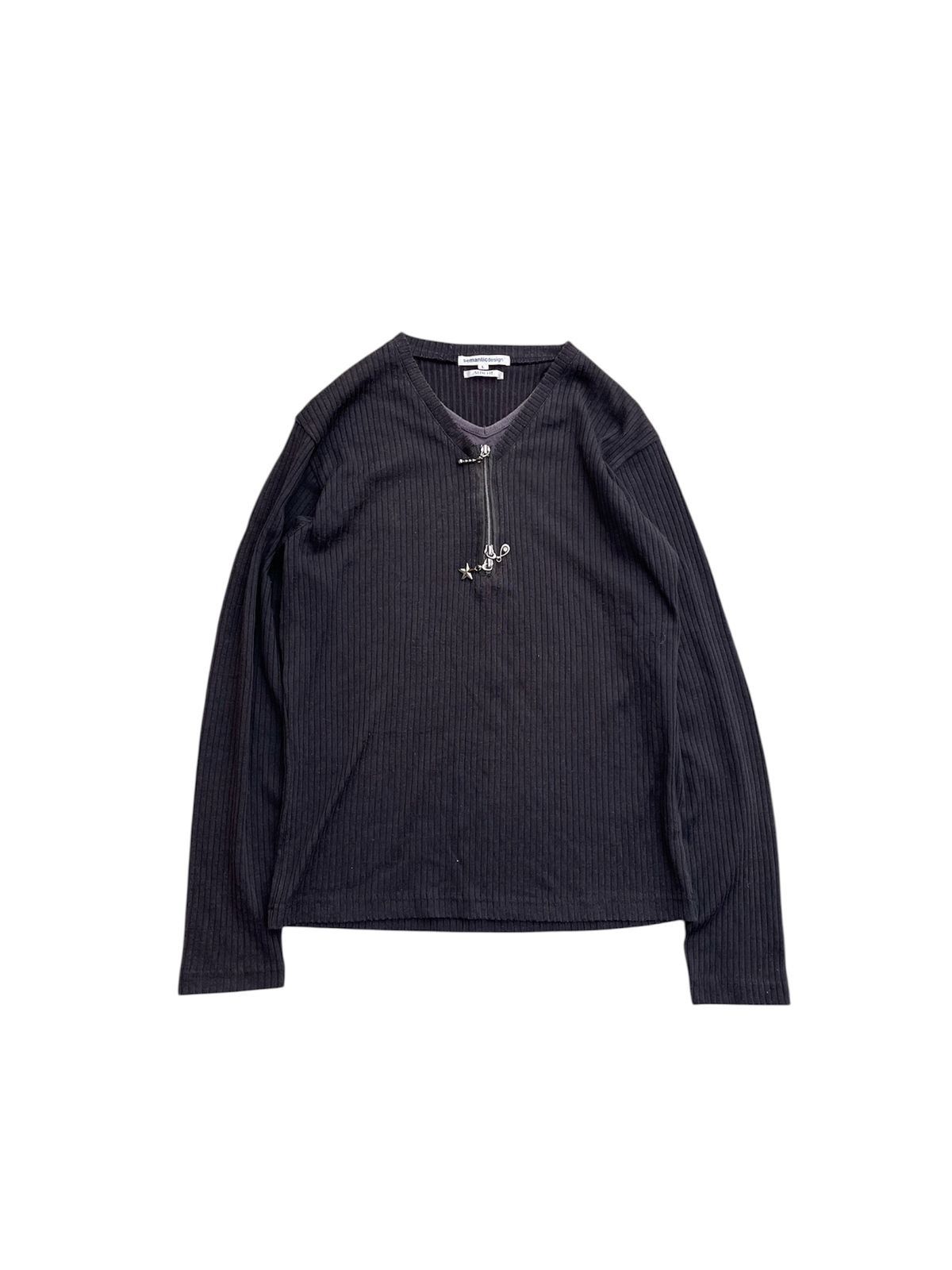 Semanticdesign Slimfit Black Zipper Longsleeve Lgb, Men's (Size Small)