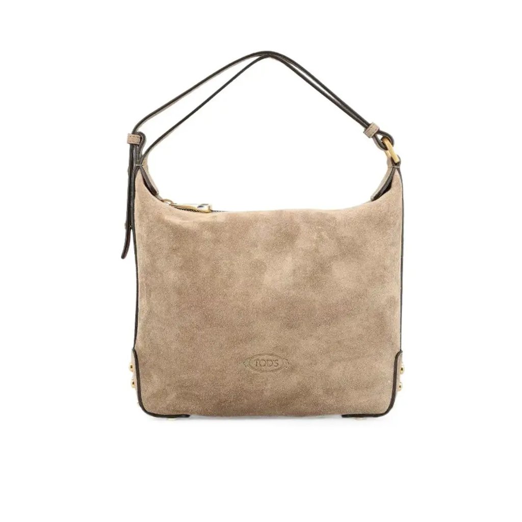 Tod’s Mini Beige Suede Shoulder Bag, Women's