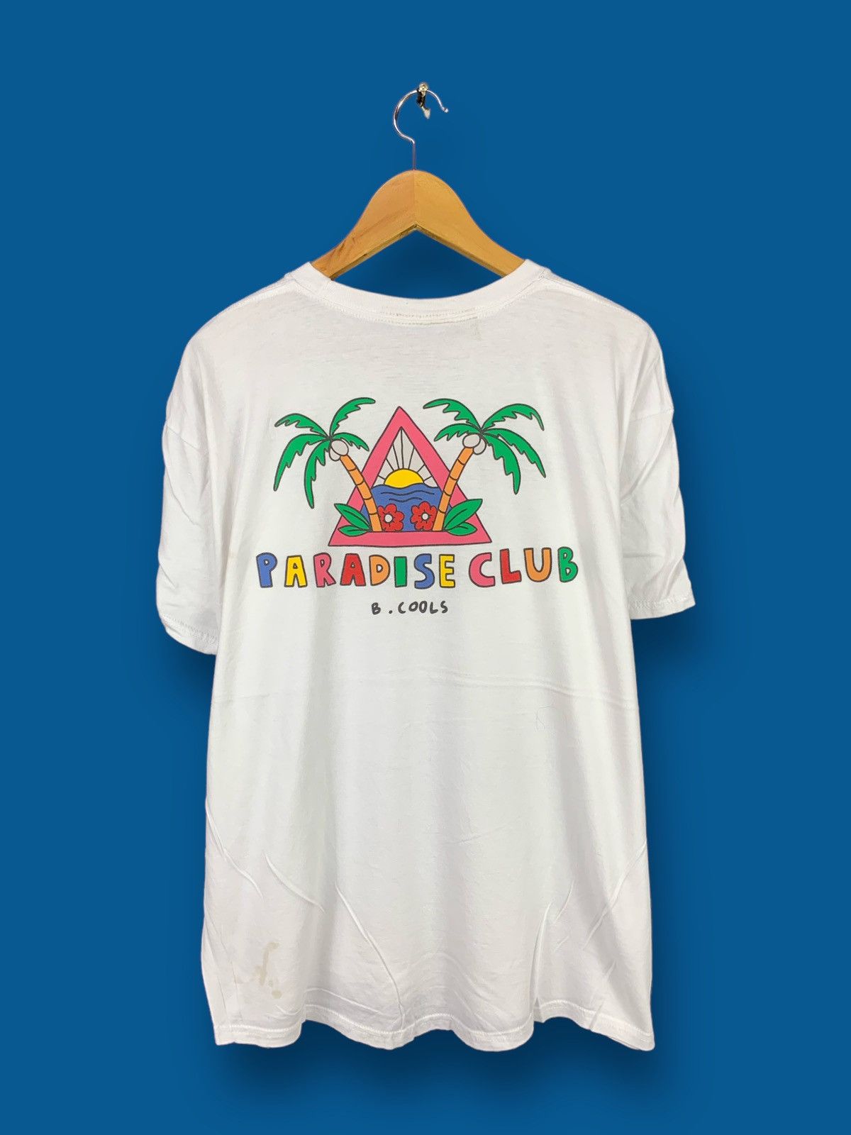 Steals! Barney Cools Paradise Club Pop Art Tee in White, Men's (Size XL)
