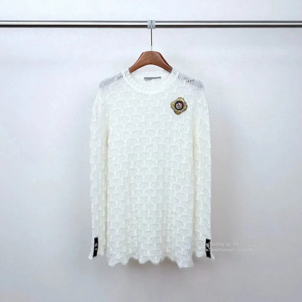 Ermanno Scervino White Badge Lace Knit Top, Women's (Size Xs)