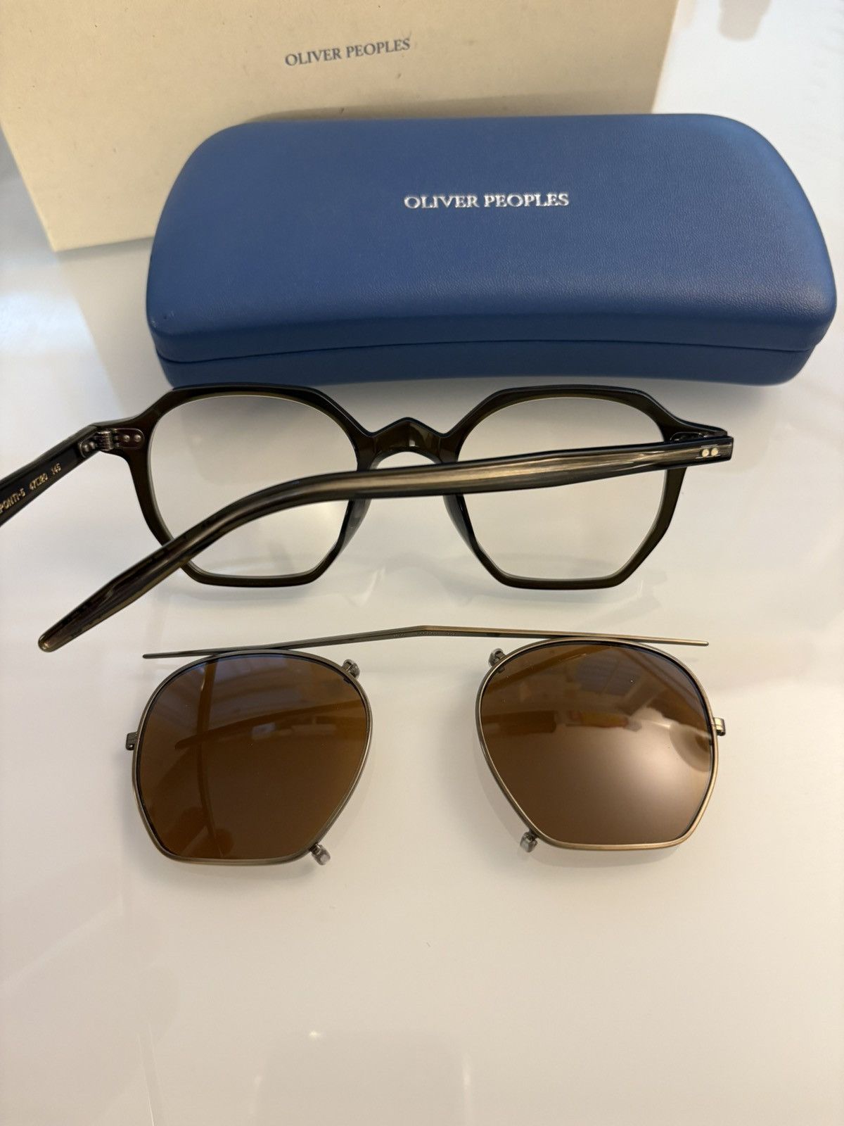 Oliver Peoples Gio. Ponti -5 Geometric Eyeglasses 47Mm+ Clip-On, Men's
