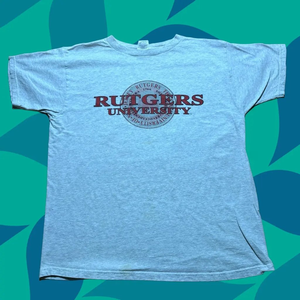 Vintage Rutgers University Scarlet Knights T-Shirt, Hanes, Xl, Multicolor, Crew Neck, Short Sleeve, 80s Theme, Men, Men's