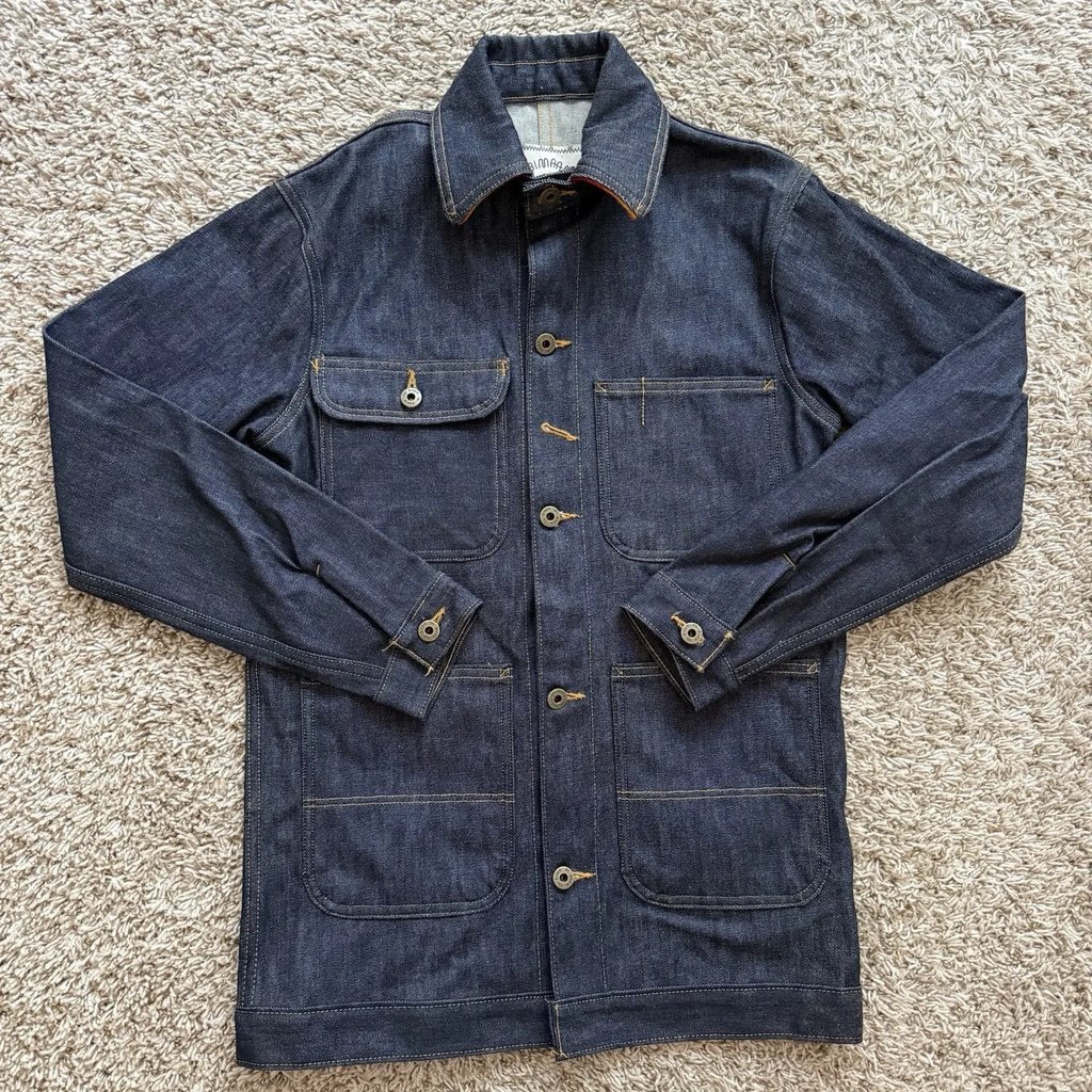 Ginew Lc King Selvedge Blue Denim Chore Jean Jacket Size Xs, Men's