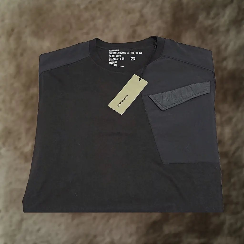 Maharishi T-Shirt Medium Black Riverine 2.0 Tech Short Sleeve New Mens, Men's