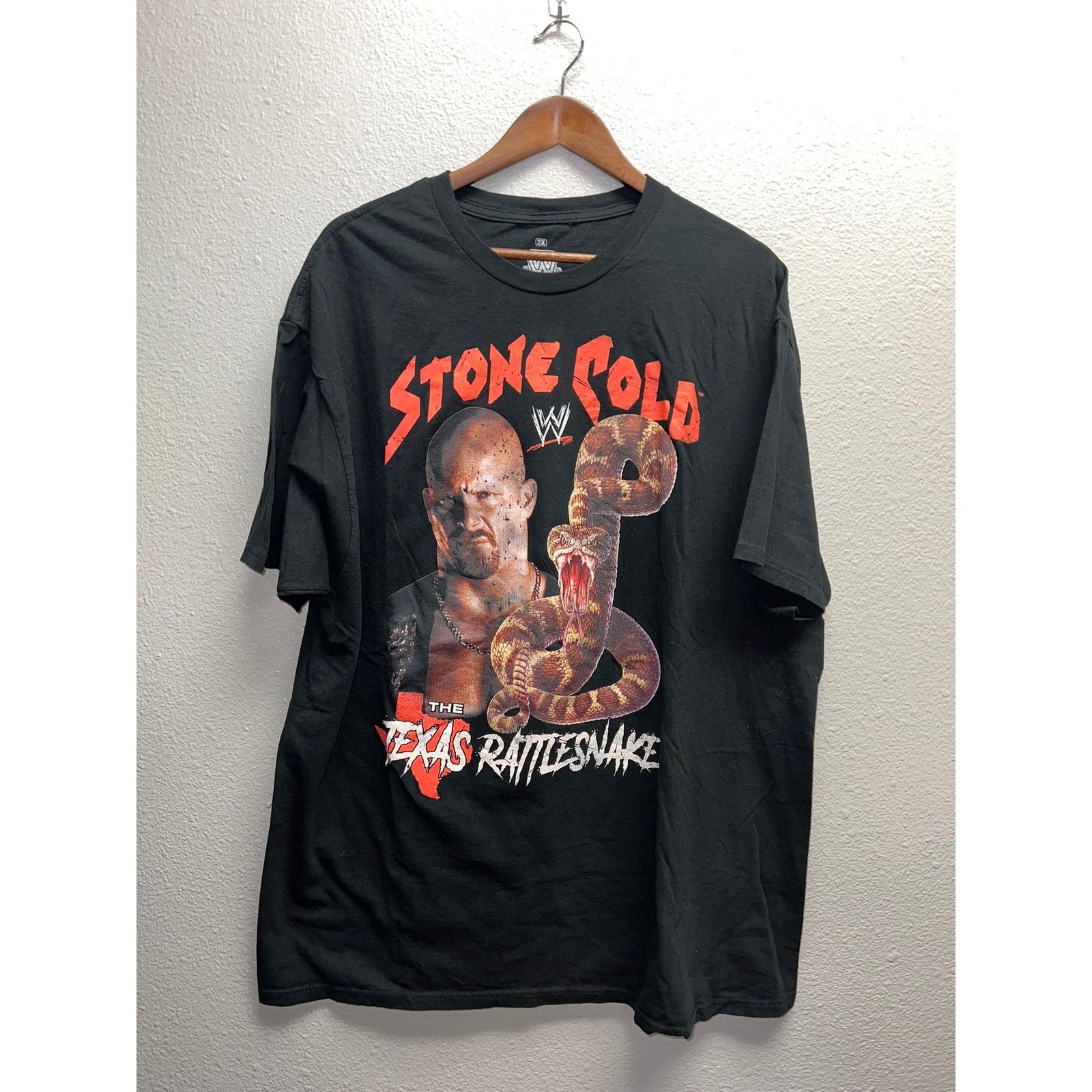 Stone Cold The Texas Rattlesnake Shirt Wwe Wrestling Tee 2Xl in Black, Men's