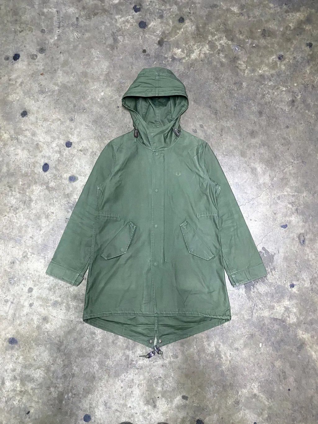 Vintage Fred Perry Military Parka Jacket in Green, Men's