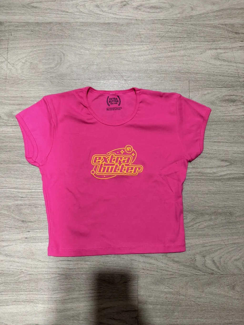 Extra Butter New York Pink Logo Baby Tee – 1XL, Men's