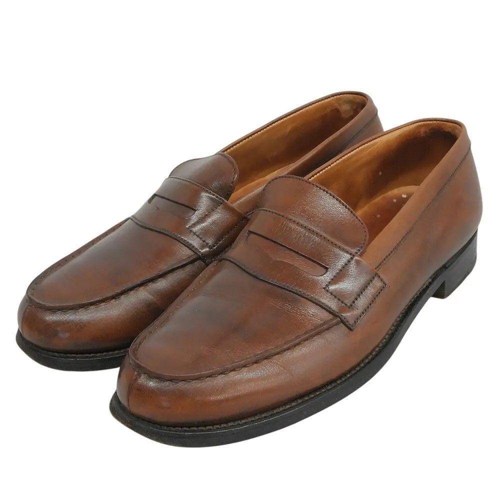 J.M. Weston 180 Box Calf Signature Loafers Brown Size Uk 4, Men's (Size 5)