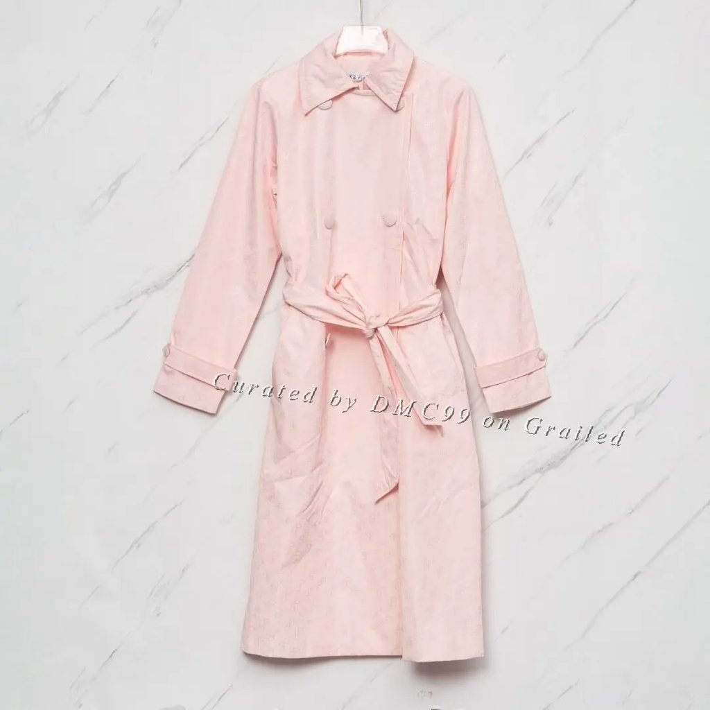 Saks Potts Pink Monogram Trench Coat, Women's