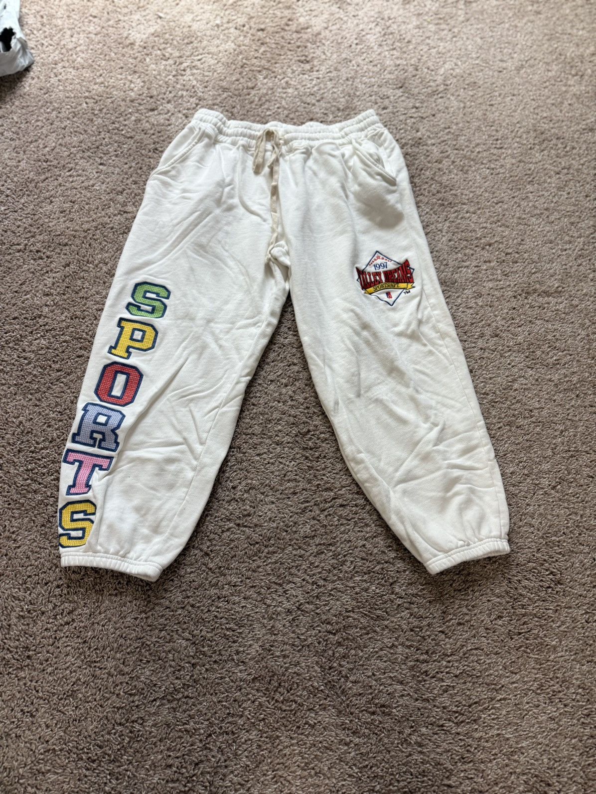 Vale Forever White Valley Dreams Sports Dept Sweatpants, Men's (Size 32)