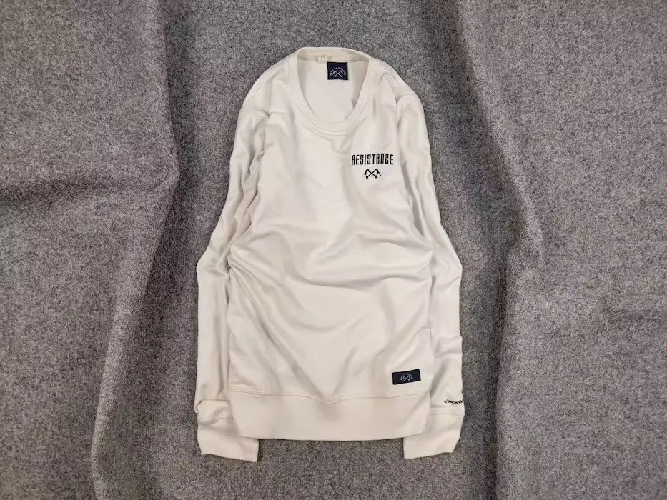 Bleu De Paname Crew Check Logo Jumper Beige Sweatshirt, Men's