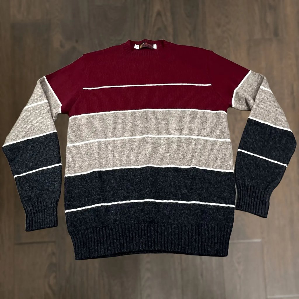Vintage Jersild Usa Mens 1XL Sweater Striped Wool Blend Career Casual Office, Men's