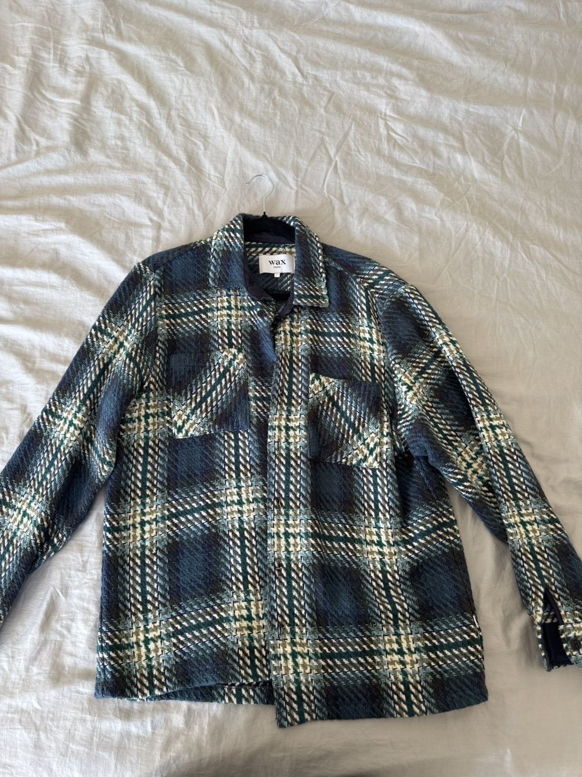 Wax London Whiting Overshirt – Archive Herringbone Plaid, Men's (Size Large)