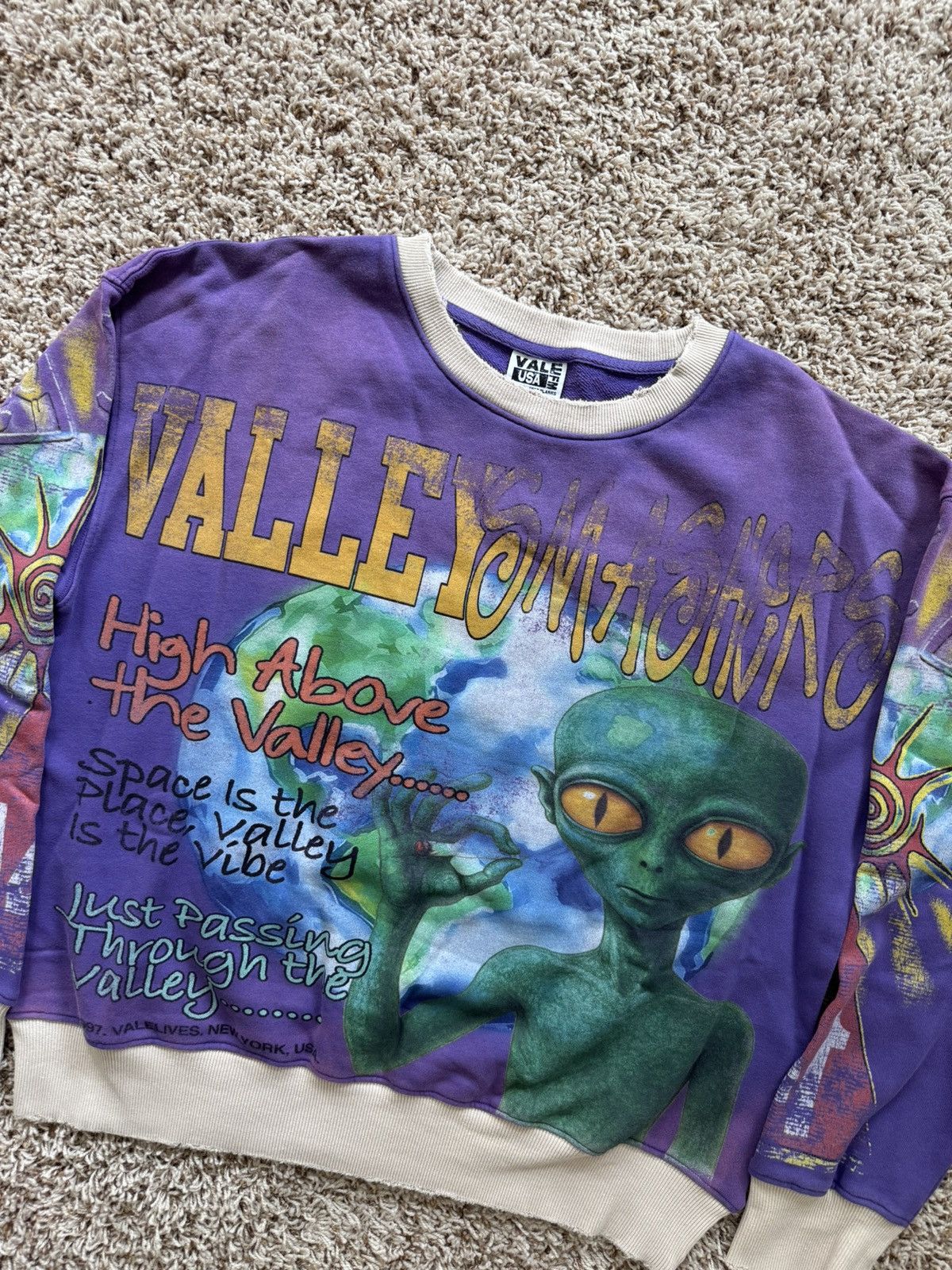 Vale Forever Space Alien Crewneck Purple Valley Sports, Men's (Size Medium)