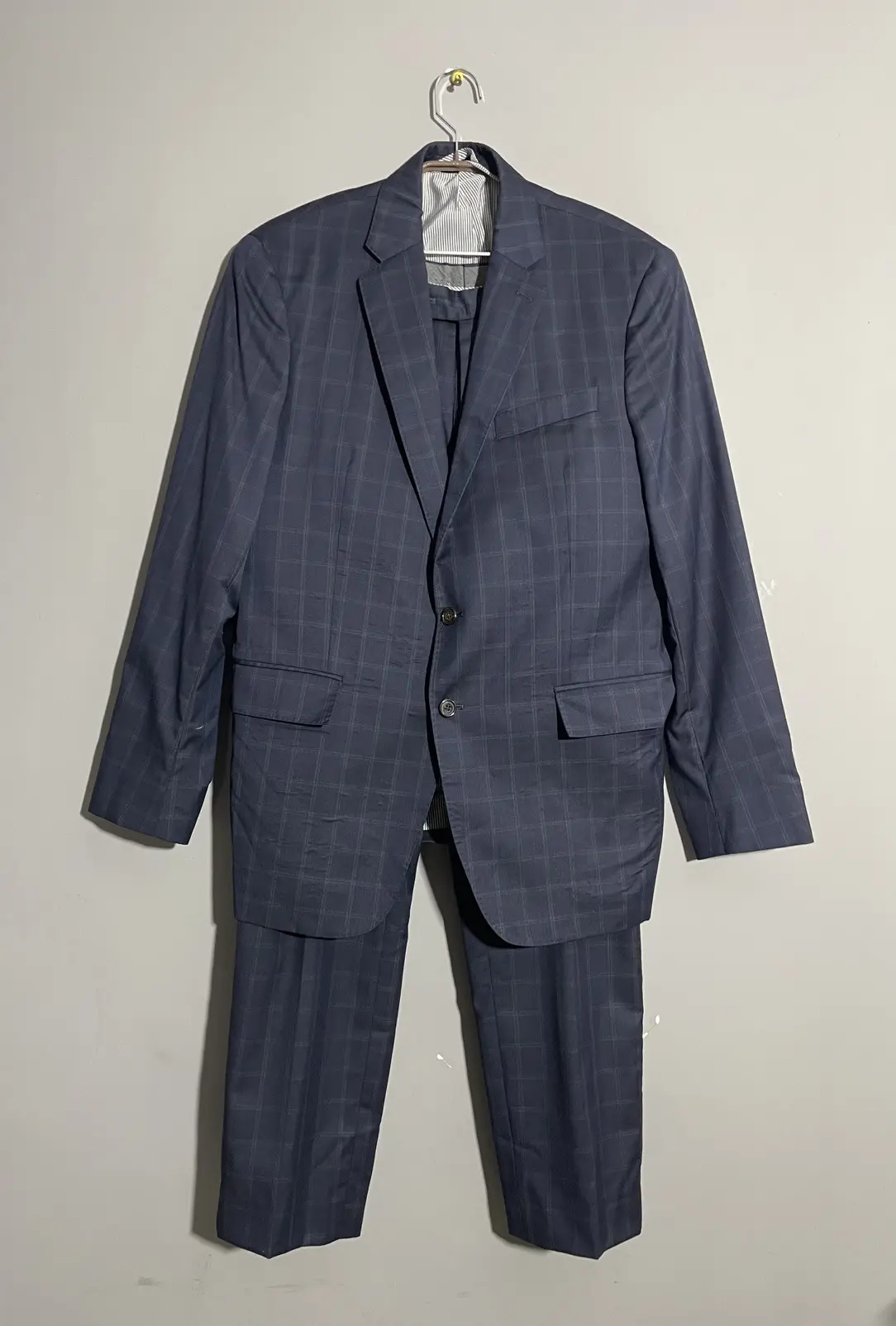 Todd Snyder Mayfair Fit Check Pattern Wool Mens Suit in Blue (Size 42R)