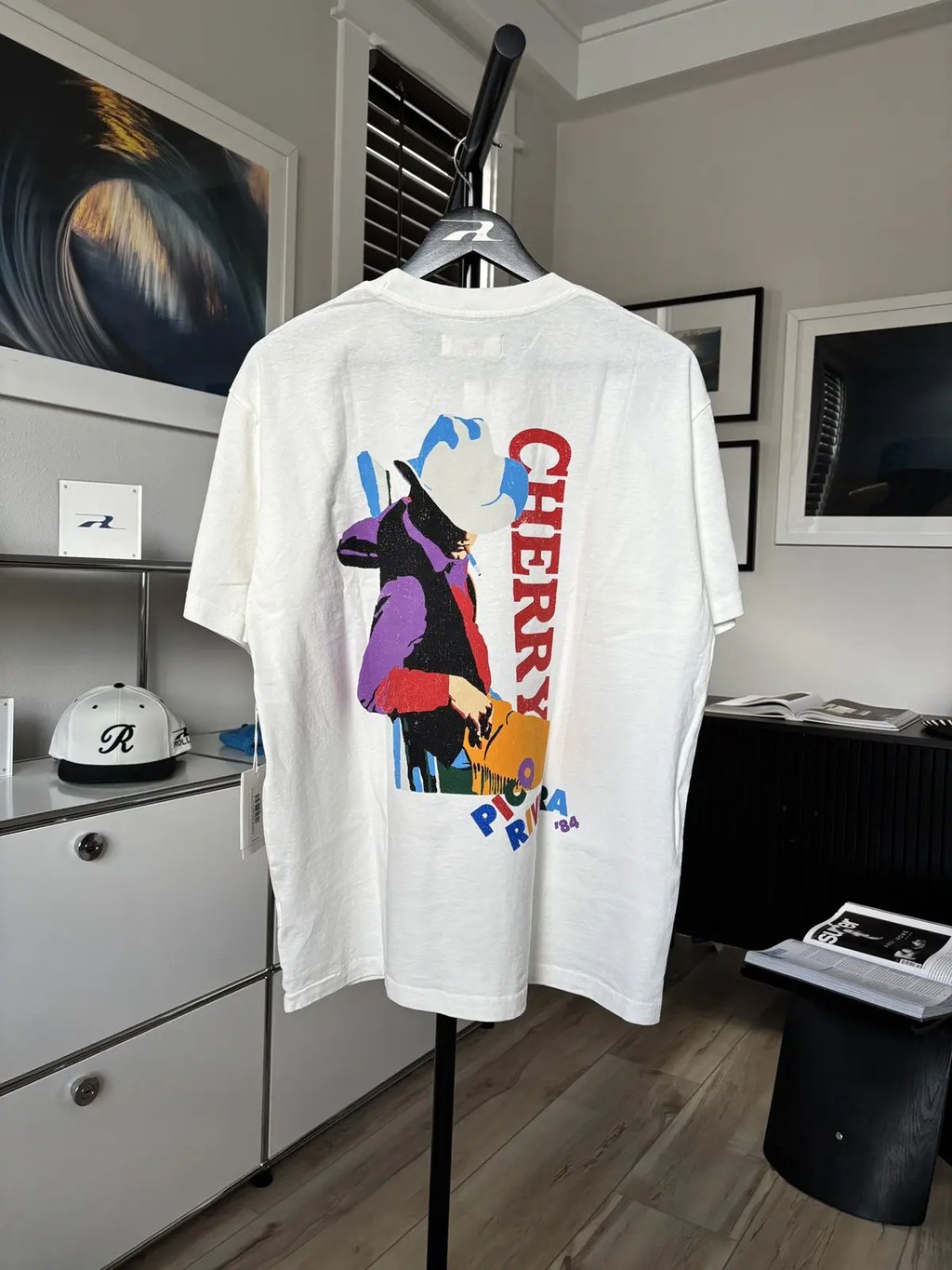 Cherry La | Cowboy Graphic Logo Tee Erd Paly in White, Men's (Size Xl)