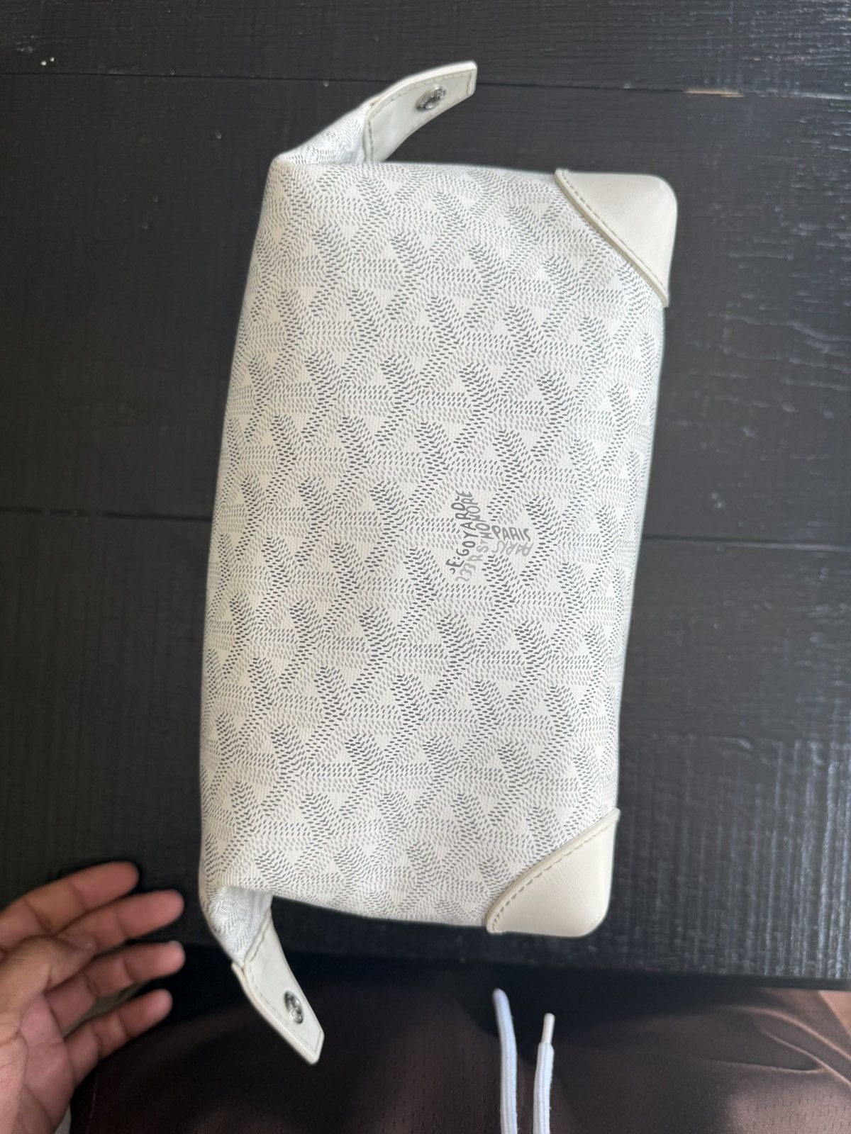 Goyard Bowling 25 Toilet Bag White, Men's