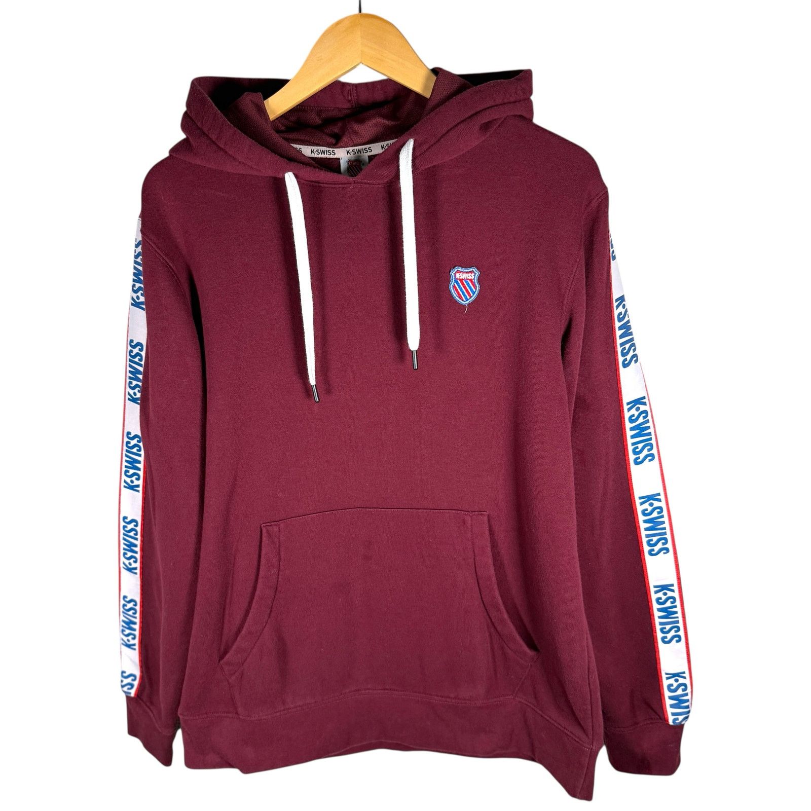 K Swiss K-Swiss Heritage Collection Branded Taped Hoodie Men’S M in Purple, Men's (Size Medium)