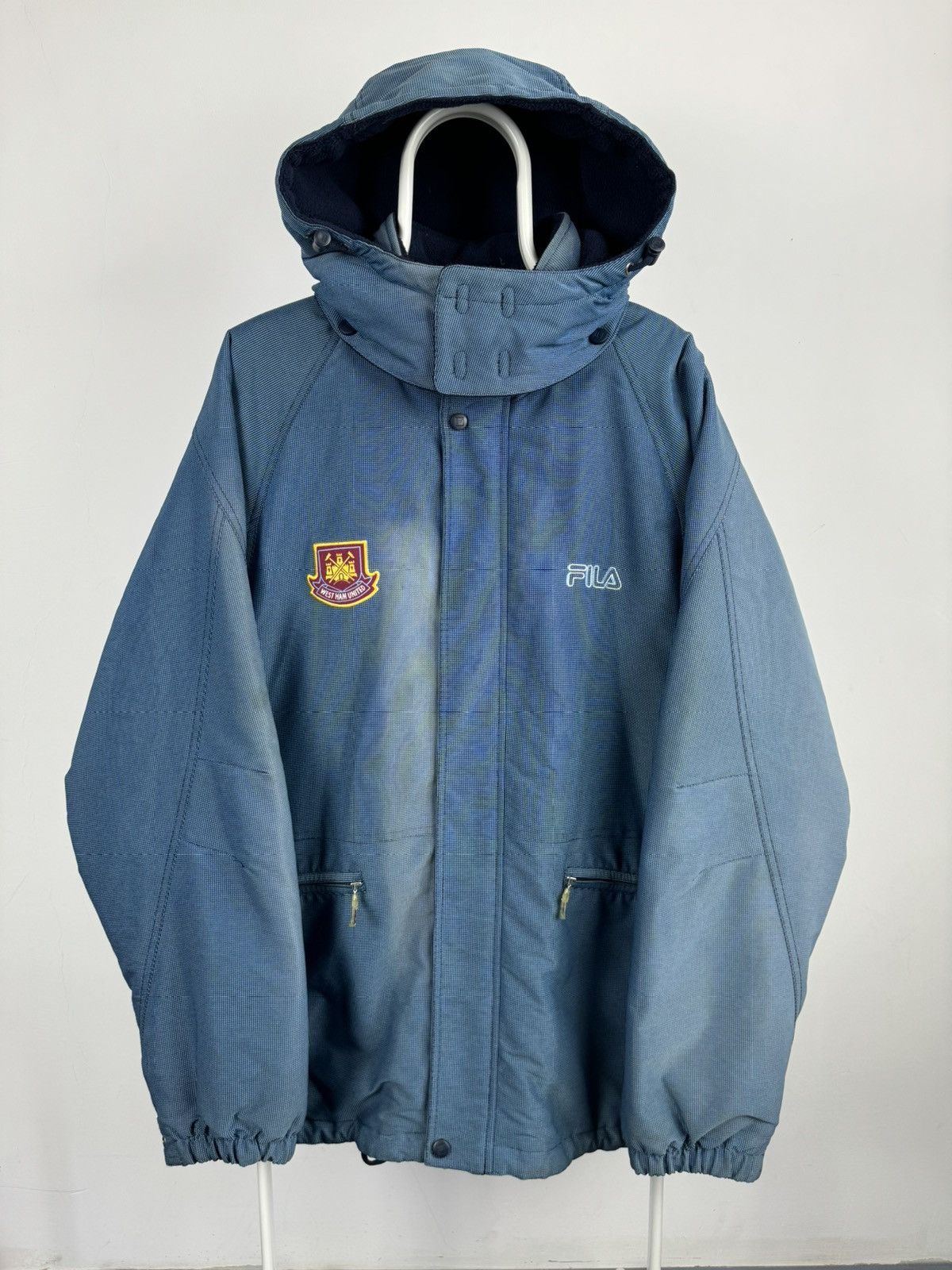 Vintage Fila West Ham United Fun Faded Jacket in Blue, Men's (Size XL)