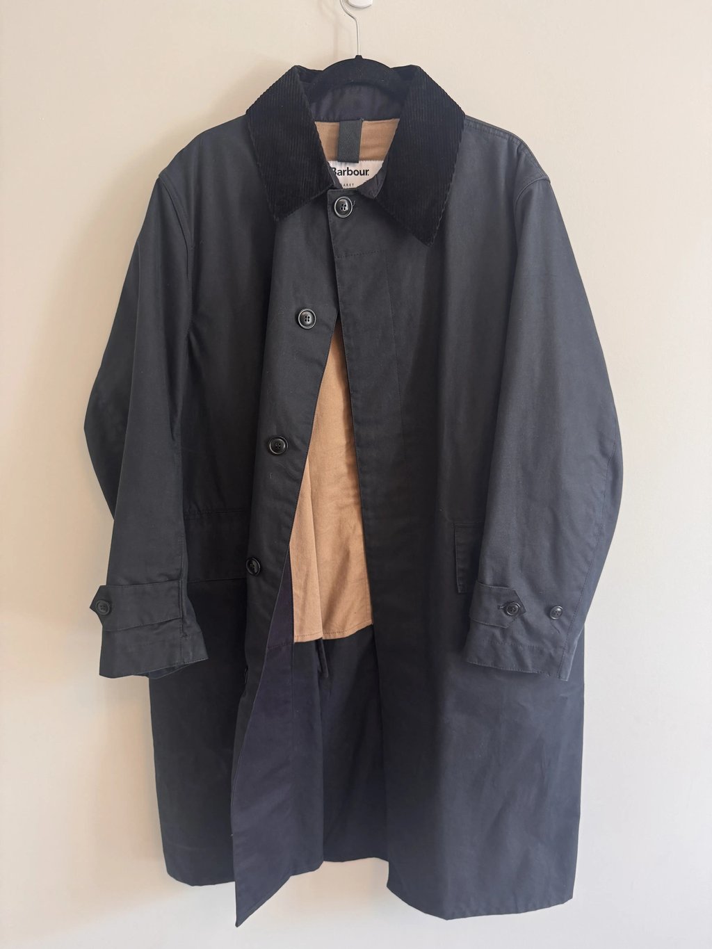 Waxed Cotton Rain Coat in Blue, Men's (Size S)