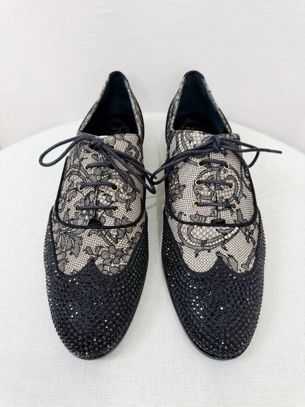 Rene Caovilla Rc Black Lace Crystal Pumps 37 New, Women's (Size 6.5)